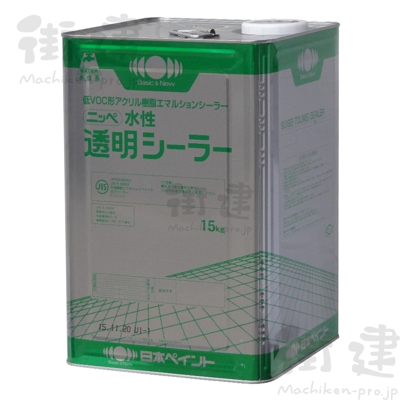 ニッペ 水性透明シーラー 15kg／缶(15㎏缶 透明): 材料 ｜ 街建プロ